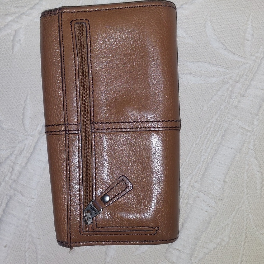 FOSSIL Maddox Marlow Tri- Fold Wallet VTG - Picture 3 of 13